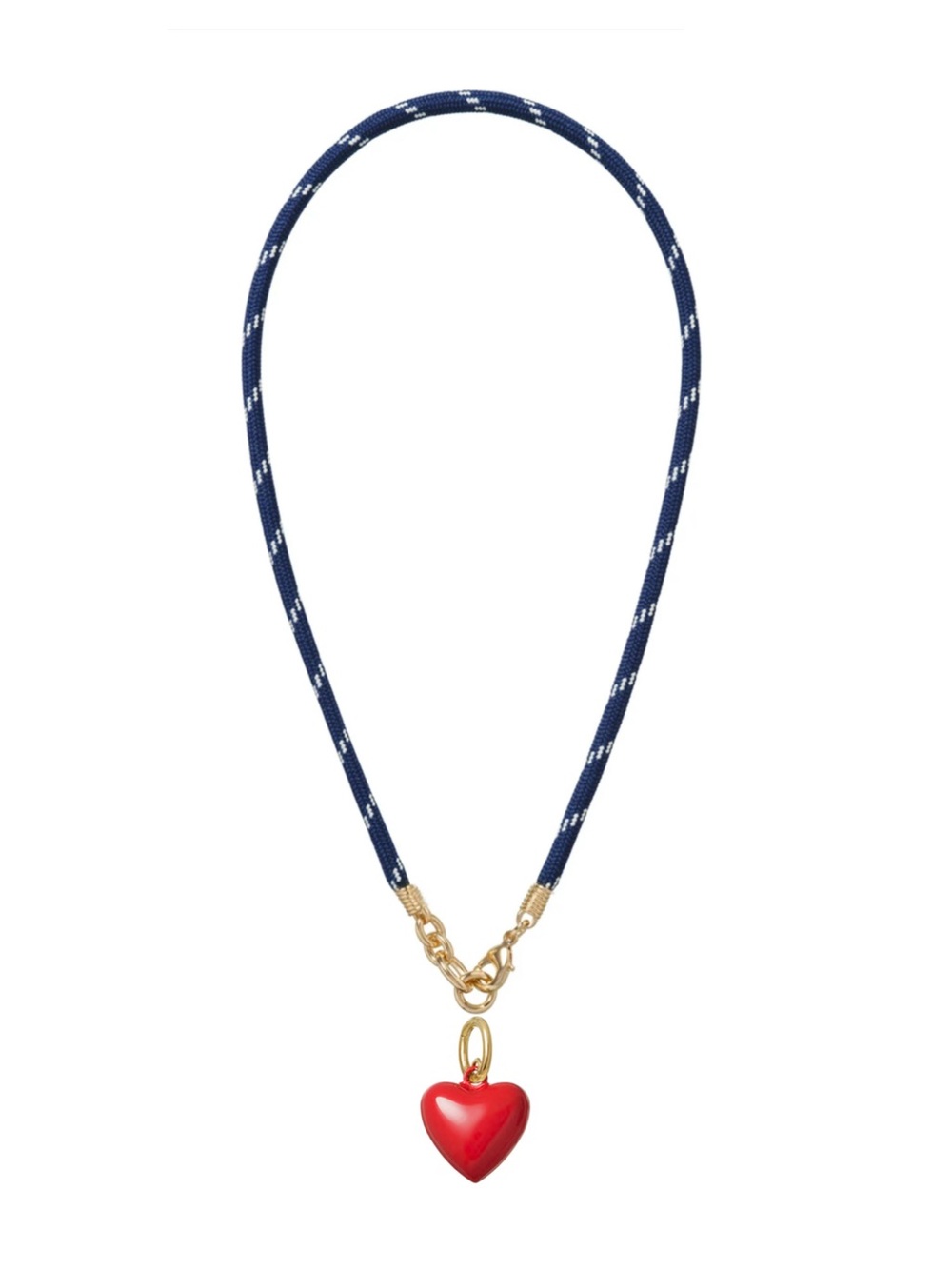 NWOT Roxanne Assoulin The Happy Cord
Charm Necklace Navy Cord Red Heart